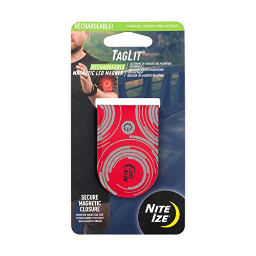 Nite Ize Tglr-10-R3 Taglit Rechargeable Magnetic Led Marker Safety Light, One Size, Red