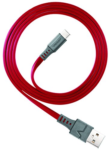 Ventev Chargesync Usb Cable | Type A-C, Designed To Support Connector C Devices, Transfer From Device To Most Pc Or Mac, Flat, Tangle-Free Cable, Supports Rapid Rate Charging Up To 3a | 3.3ft Red