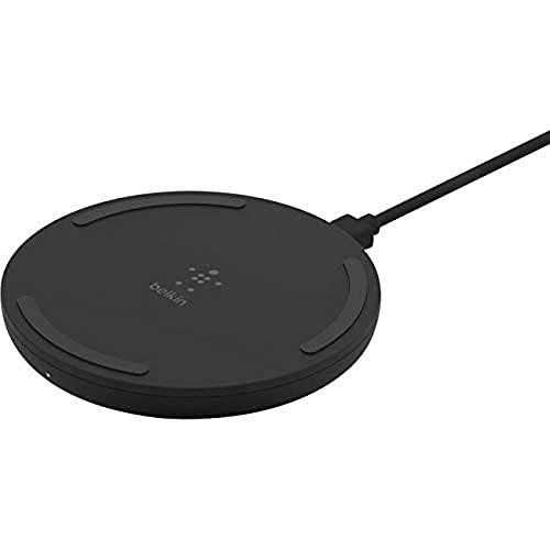 Belkin Quick Charge Wireless Charging Pad 10w Qi-Certified Charger Pad For Iphone, Samsung Galaxy, Apple Airpods Pro & More Charge While Listening To Music, Streaming Videos, & Video Calls Black